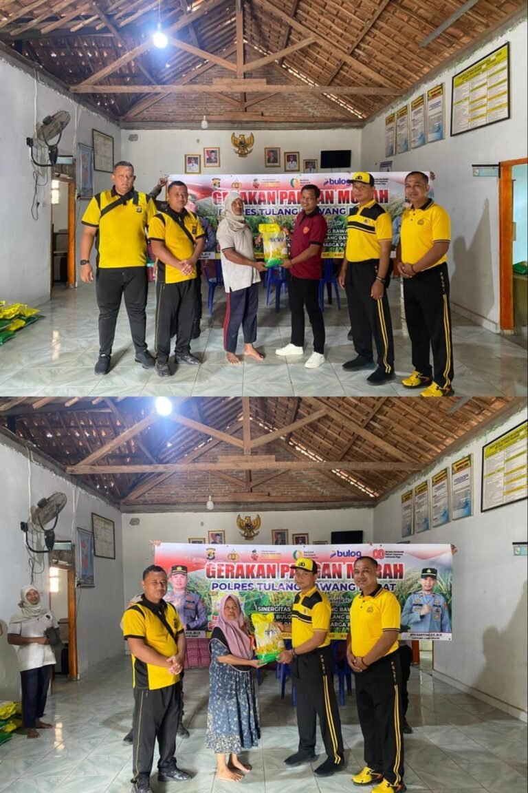 Polsek Lambu Kibang Gelar Gerakan Pangan Murah di Tiyuh Sumberejo Kecamatan Lambu Kibang