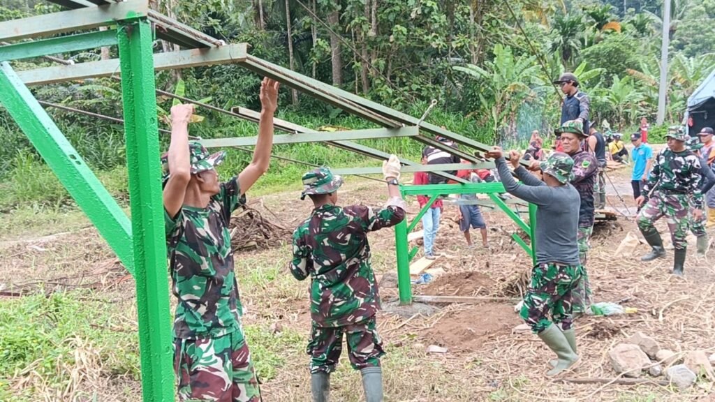 Jembatan Gantung Garuda di Way Umbar Tanggamus Capai 45 Persen, Pangdam XXI: Akses Warga Jadi Prioritas
