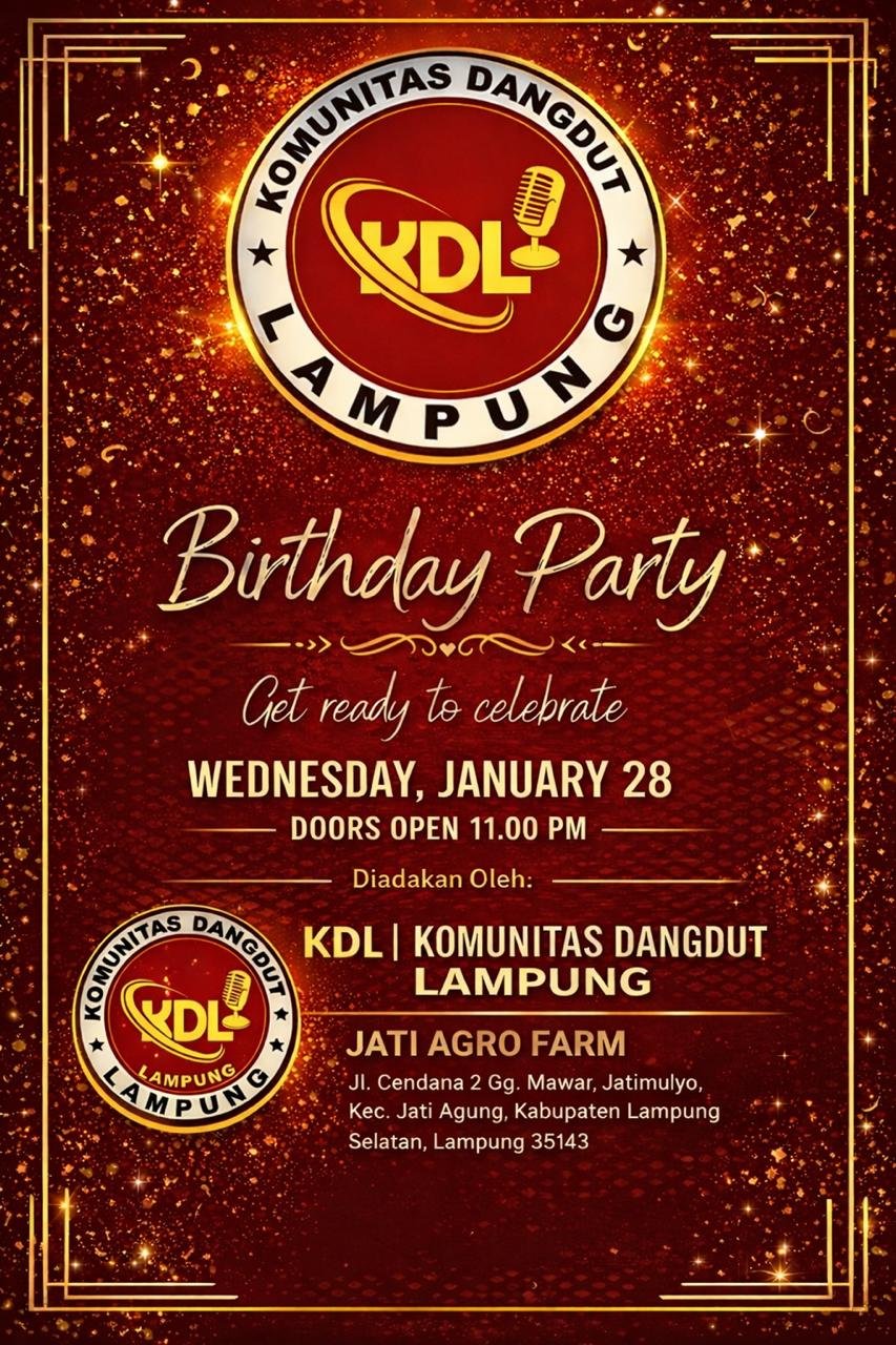 Anniversary Komunitas Dangdut Lampung (KDL) Yang Ke-2  di Cafe Jati Agro Fram.