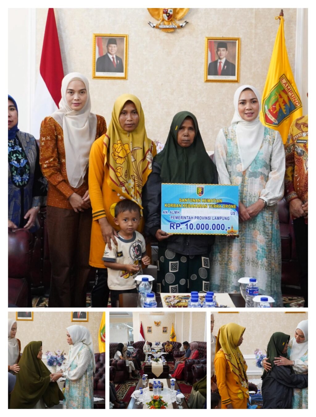 *Pemprov Lampung Berikan Santunan dan Dukungan Moral bagi Keluarga Korban Kebakaran Terra Drone*