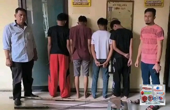 Empat Remaja Diamankan Polisi Usai Tawuran di Medan Area, Puluhan S4j4m Disita