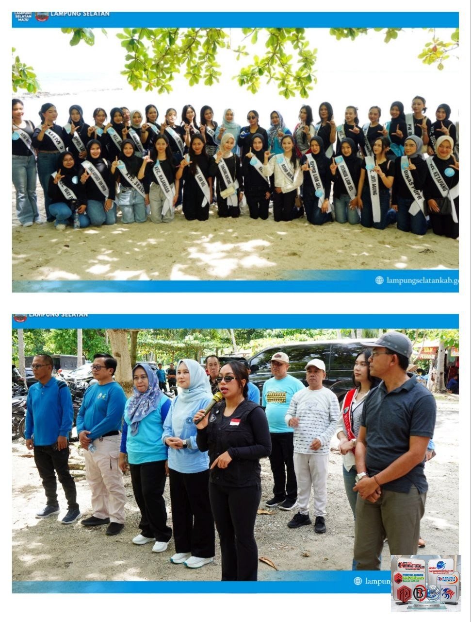 Zita Anjani Ajak Finalis Muli Mekhanai Bersih Pantai Semukuk, Titip Misi Jaga Lingkungan.