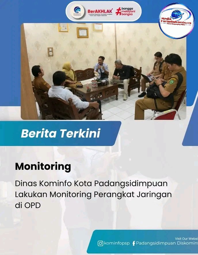 Dinas Kominfo Kota Padangsidimpuan Lakukan Monitoring Perangkat Jaringan di OPD
