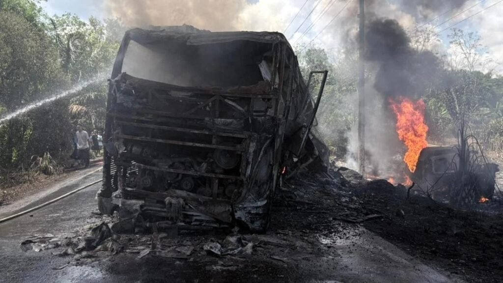 Tragedi Maut Jalinsum: Bus ALS VS Truk Tangki BBM Terbakar, 16 Penumpang Tewas
