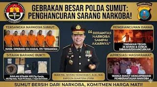 Dalam 72 Jam, Polda Sumut Gempur Sarang Narkoba: 134 Kasus Terbongkar, 26 Barak Dimusnahkan