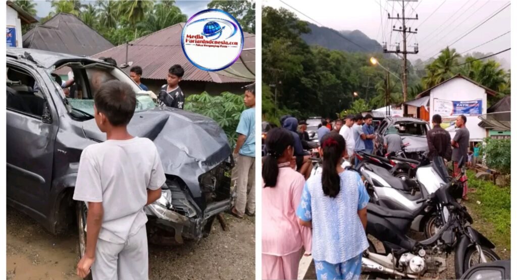 Dugaan Laka Tunggal di Jalan Lintas Panyabungan-Sidimpuan, Toyota Rush Tabrak Rumah, Kereta dan Warung