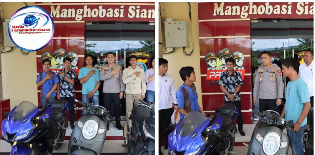 Polres Tapteng Kembalikan 3 Unit Sepeda Motor Hasil Ungkap Kasus Curanmor Kepemiliknya