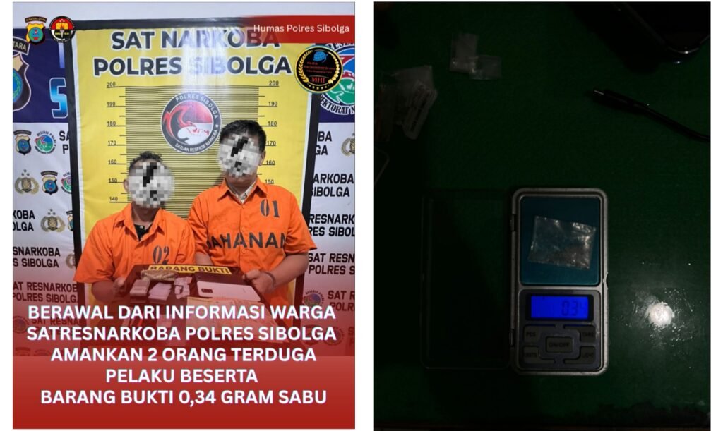 Polisi Amankan Dua Pria Saat Transaksi Beserta Barang Bukti Sabu di Kawasan Aek Manis