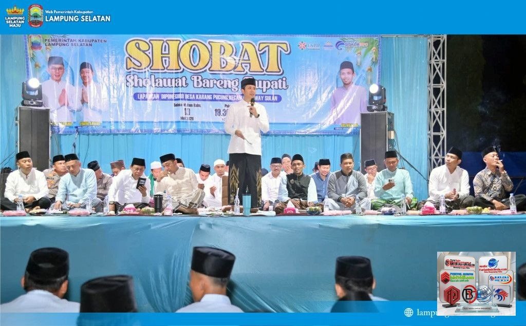 Sholawat Bareng Ribuan Warga di Way Sulan, Bupati Egi Doakan Jemaah Haji dan Tegaskan Komitmen Bangun Desa Helau di Lampung Selatan