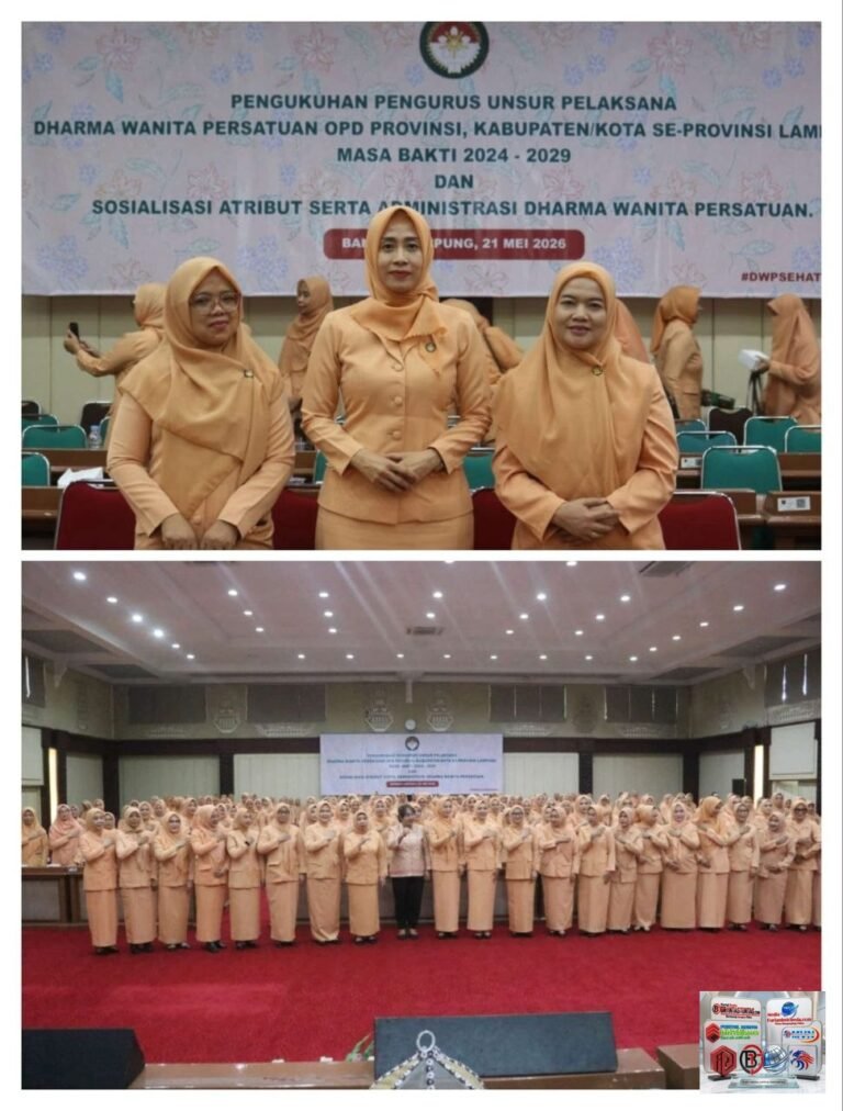 Ketua DWP Sekretariat DPRD Lampung Hadiri Pengukuhan Pengurus DWP se-Lampung