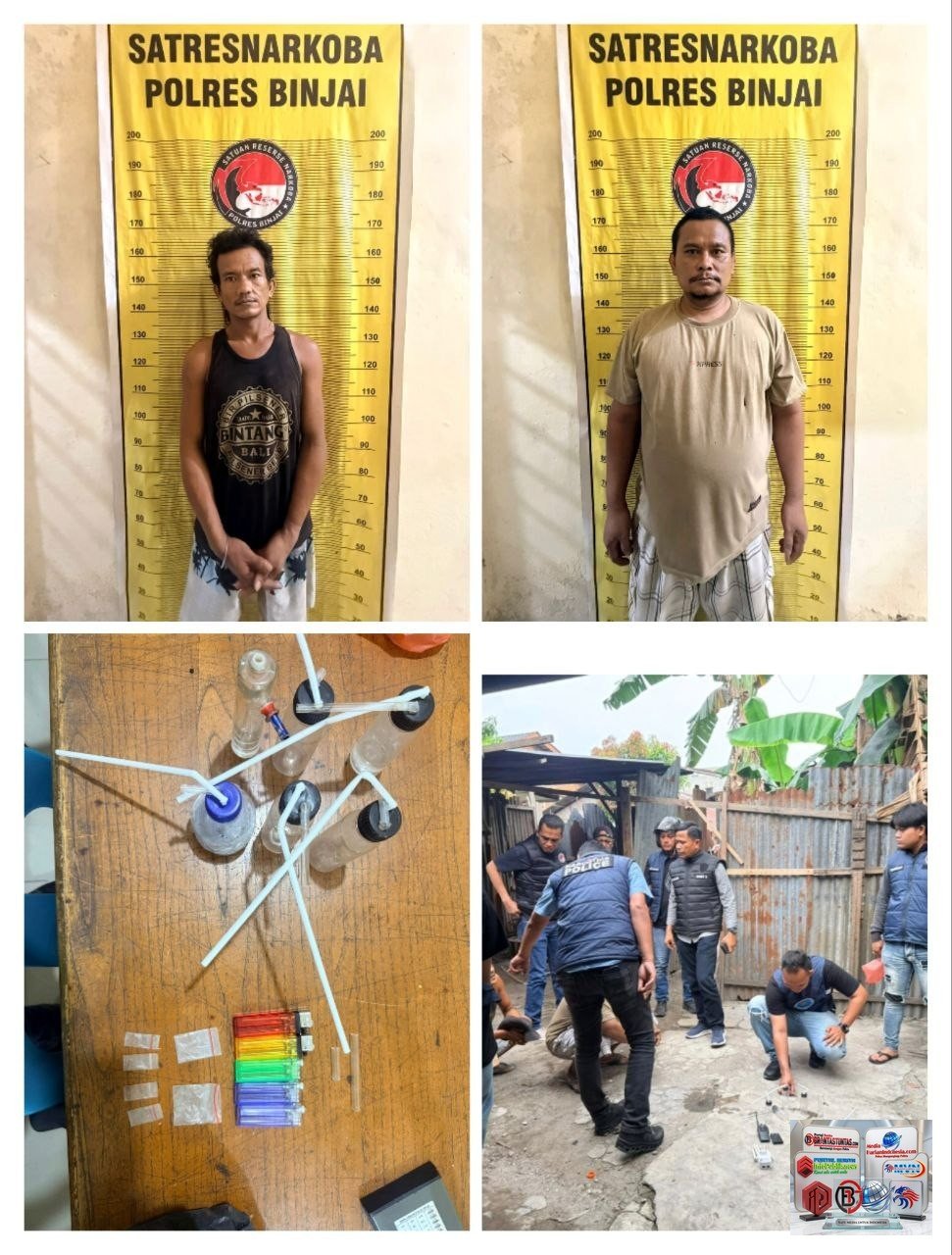 Kolaborasi Polres Binjai dengan BNNK Binjai Gerebek Sarang Narkoba, Dua Orang Diamankan