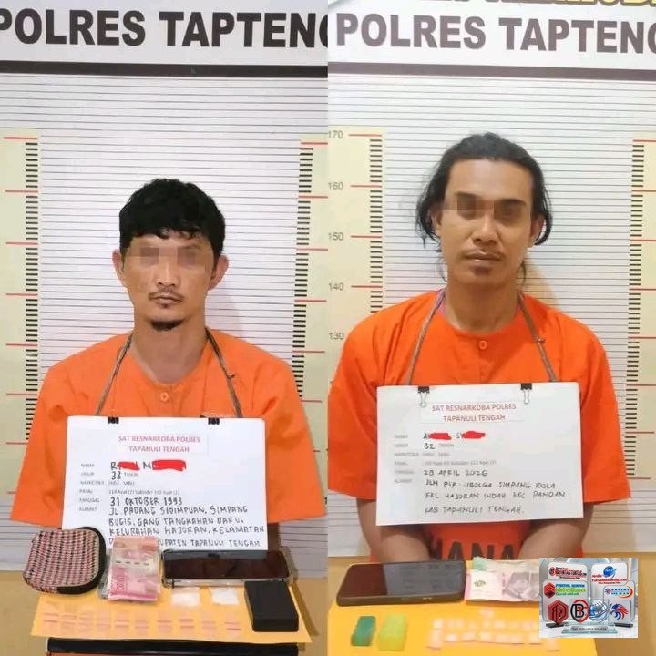 Satresnarkoba Polres Tapteng Ringkus Dua Pengedar Sabu di Lokasi Berbeda