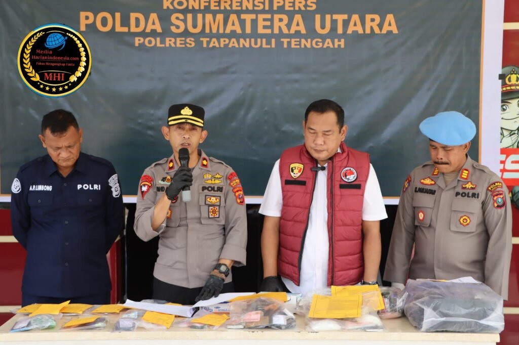 21 Hari Operasi Antik Toba, Polres Tapanuli Tengah Bongkar 9 Kasus Narkoba dan Tangkap 10 Pelaku.