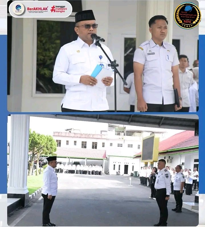 PEMKO PADANGSIDIMPUAN GELAR APEL GABUNGAN, WALI KOTA TEKANKAN DISIPLIN DAN PELAYANAN PUBLIK