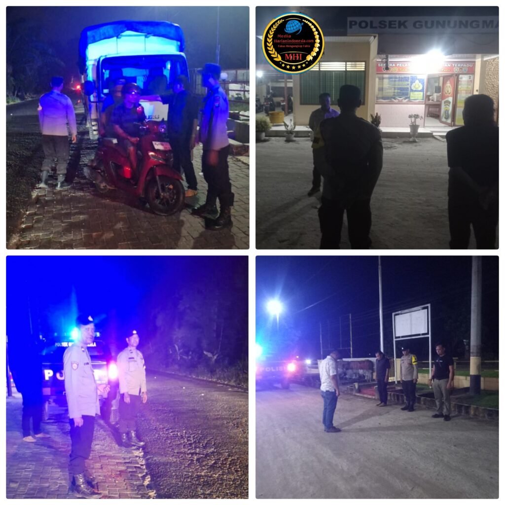 Polsek Gunung Malela Turun Dimalam Hari, Patroli Kryd Sapu Bersih Potensi Gangguan Kamtibmas Di Jalan Asahan