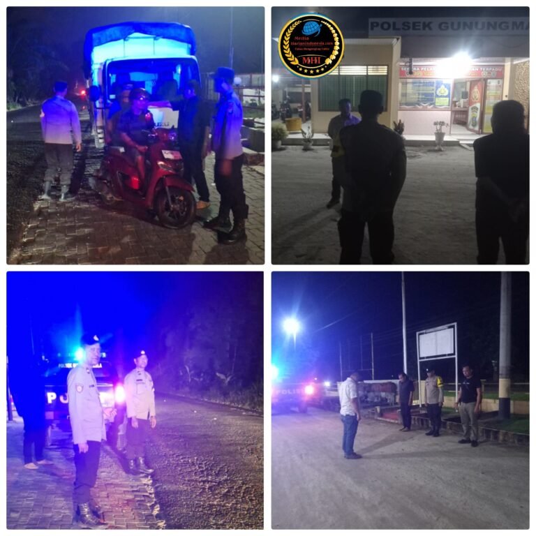 Polsek Gunung Malela Turun Dimalam Hari, Patroli Kryd Sapu Bersih Potensi Gangguan Kamtibmas Di Jalan Asahan