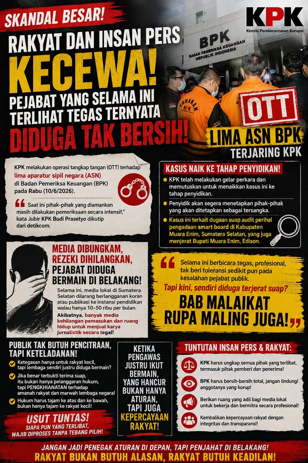 RAKYAT DAN INSAN PERS KECEWA! PEJABAT YANG SELAMA INI TERLIHAT TEGAS TERNYATA DIDUGA TAK BERSIH