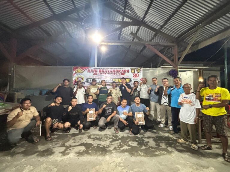 Semarak HUT Bhayangkara ke-80, Kapolsek Tungkal Ulu Karang Taruna Rajo Gagak Sukses Gelar Open Turnamen Domino