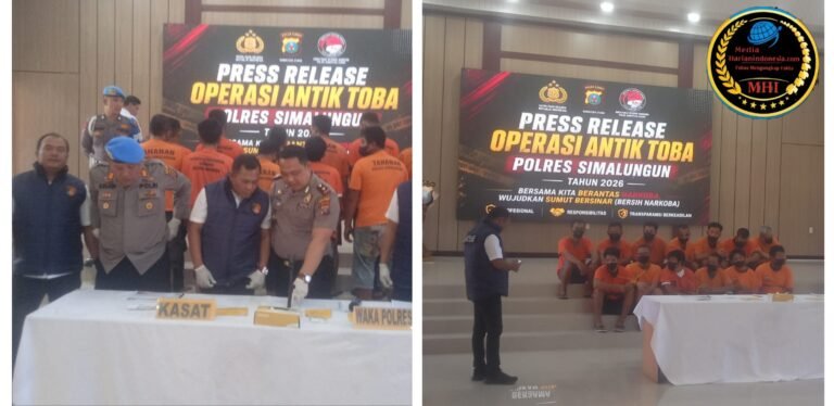 Sat Narkoba Polres Simalungun Torehkan Rekor Terbaik, Operasi Antik Toba 2026 Ringkus 53 Tersangka Dan Sita Lebih Dari Satu Kilogram Narkoba