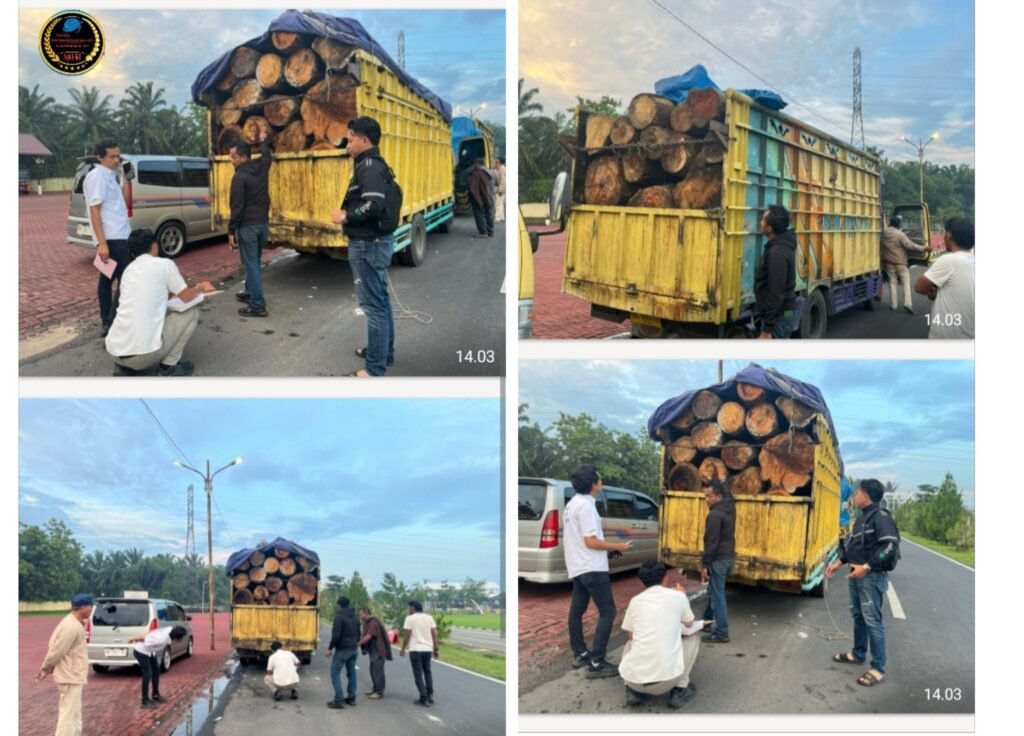 Tim Gabungan Deninteldam I/BB dan Satgas Intelstrat BAIS TNI Amankan 2 Truk Kayu Ilegal di Dairi