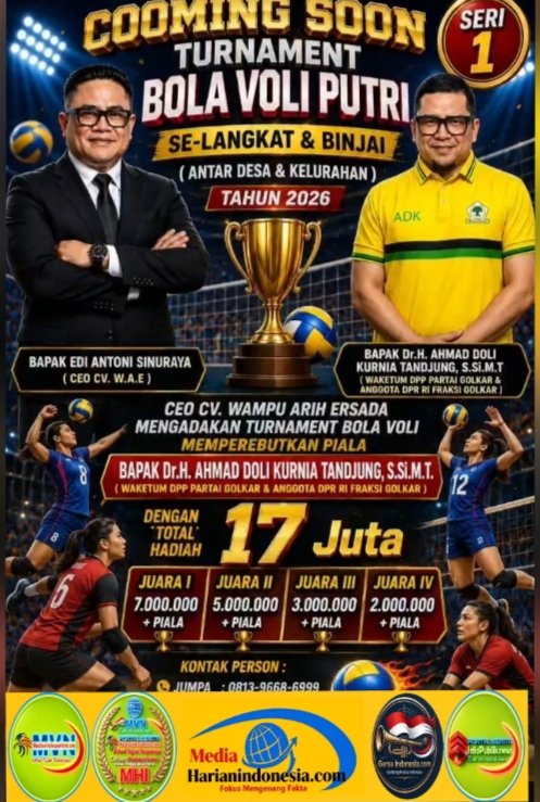 Juara turnamen bola voli ketua PBVSI Langkat & CV WAMPU ARIH ERSADA .