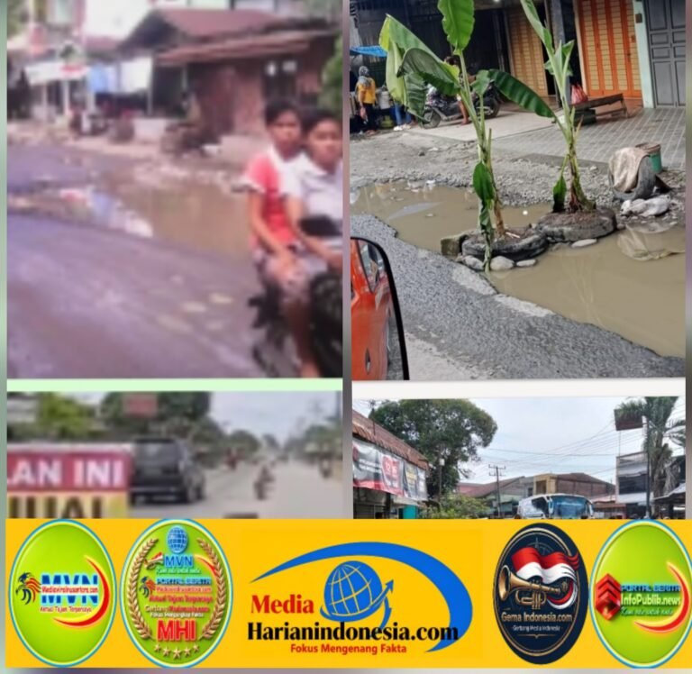 HEBOH KELURAHAN TANJUNG LANGKAT WARGA TANAM POHON PISANG DITENGAH JALAN BENTUK PROTES