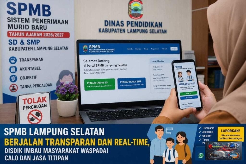 SPMB SD-SMP di Lampung Selatan Berjalan Transparan dan Real-Time, Disdik Imbau Masyarakat Waspadai Calo dan Jasa Titipan