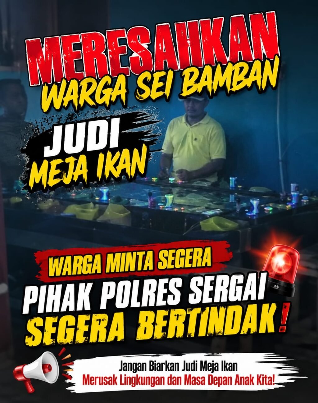 Maraknya Judi Tembak Ikan di Kecamatan Sei Bamban, Warga Minta Penertiban