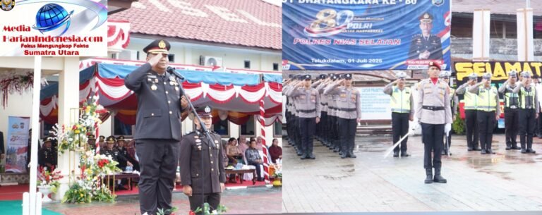 Polres Nias Selatan Gelar Upacara Peringatan Hari Ulang Tahun Bhayangkara ke-80, Teguhkan Komitmen Melayani Masyarakat