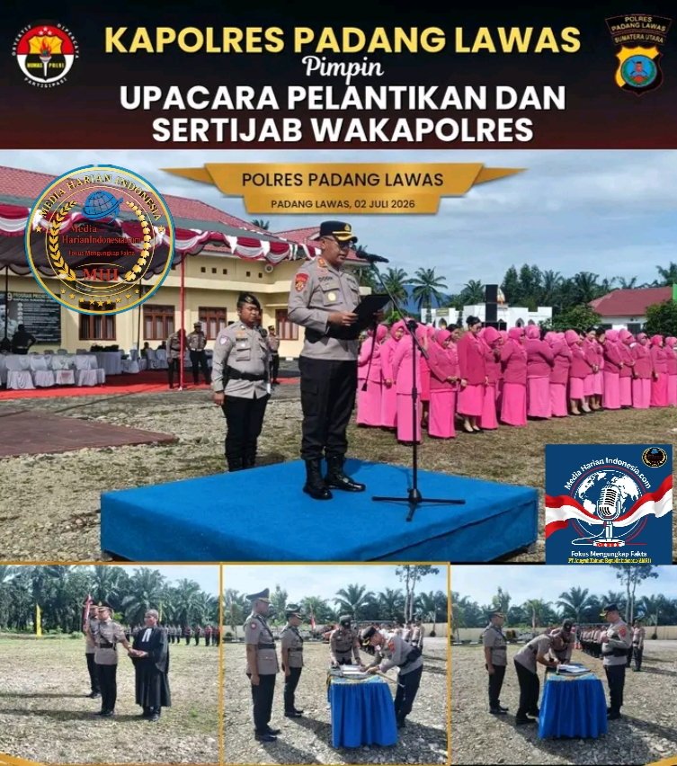 Kapolres Padang Lawas Pimpin Upacara Pelantikan dan Sertijab Wakapolres