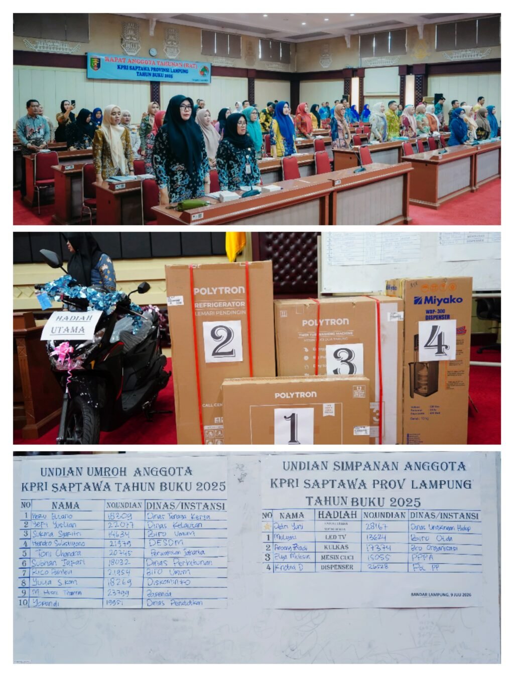 RAT KPRI Saptawa Tahun Buku 2025, Pemprov Lampung Dorong Penguatan Koperasi yang Profesional, Sehat, dan Mandiri
