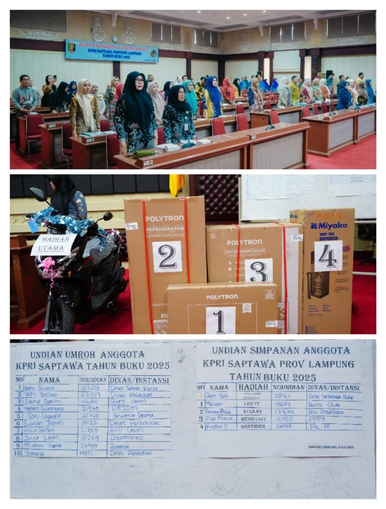 RAT KPRI Saptawa Tahun Buku 2025, Pemprov Lampung Dorong Penguatan Koperasi yang Profesional, Sehat, dan Mandiri