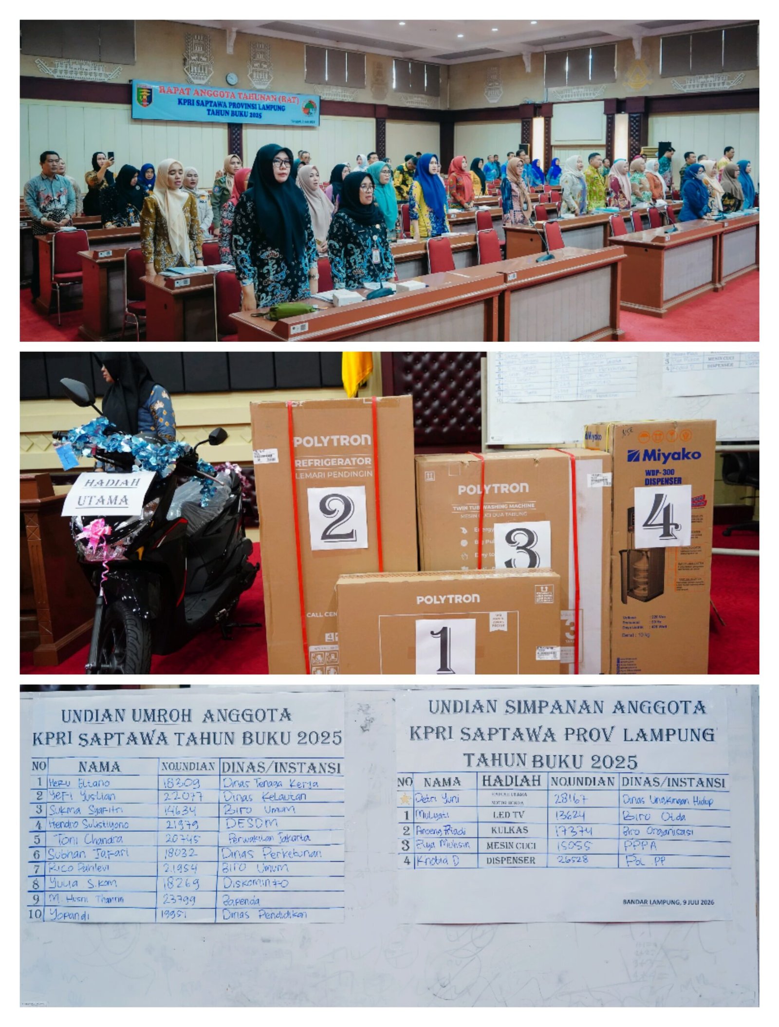 RAT KPRI Saptawa Tahun Buku 2025, Pemprov Lampung Dorong Penguatan Koperasi yang Profesional, Sehat, dan Mandiri