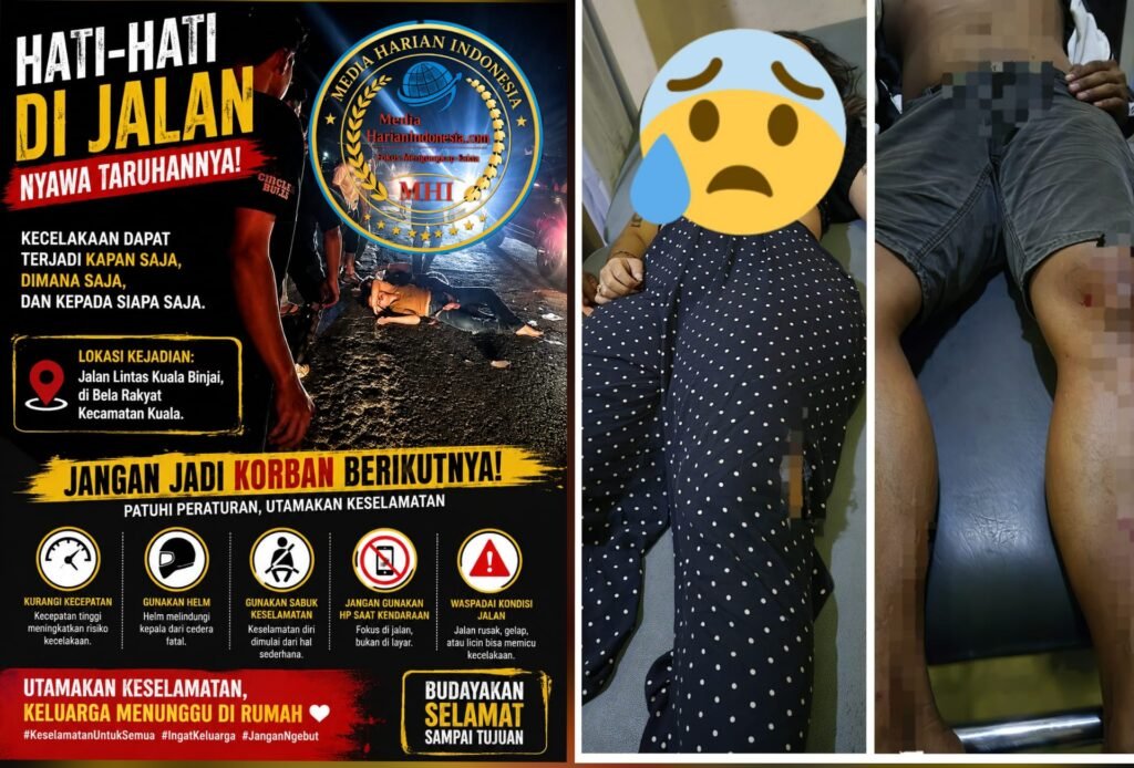 Kecelakaan Maut di Jalan Binjai-Bahorok: Satu Pengendara Motor Tewas, Dua Orang Luka-Luka
