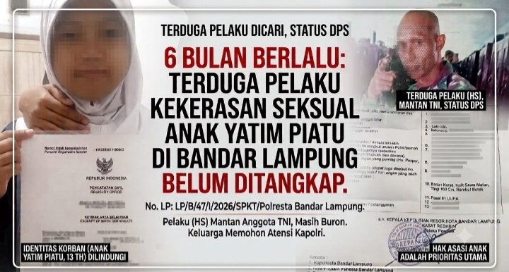 Enam Bulan Berlalu, Terduga Pelaku Dugaan Kekerasan Seksual terhadap Anak Belum Ditangkap, Keluarga Korban Minta Atensi Kapolri