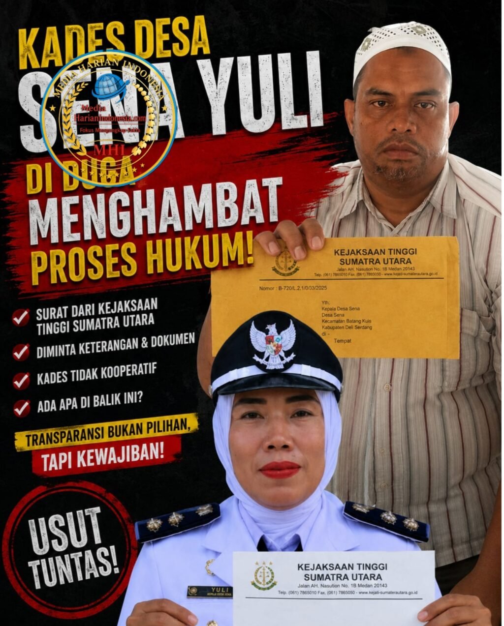 Dugaan Tahan Surat Panggilan Kejatisu Kadus dan Kepala Desa Sena Disorot GRPK