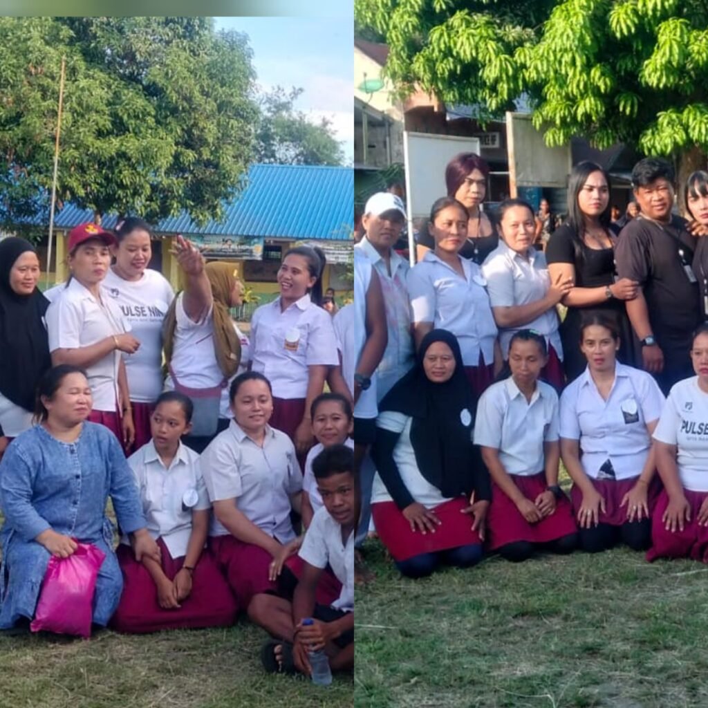 Heboh tanding bola kasti tim waria lawan emak emak (Macan) di desa Simpang Pulo rambung.