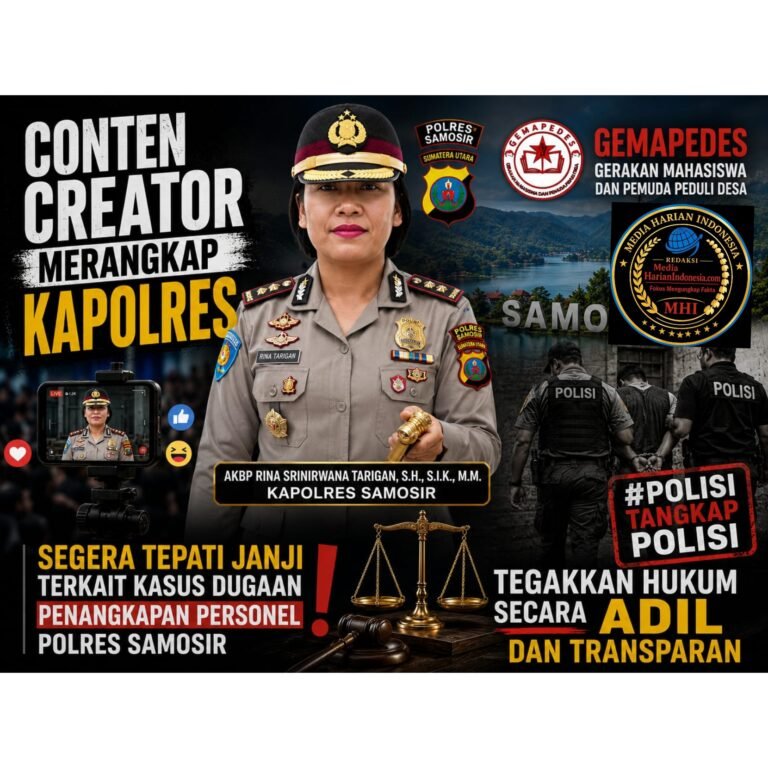 GEMAPEDES Soroti Dugaan Polisi Terlibat Sabu, Kapolres Samosir Didesak Buka Hasil Pengawasan Internal ke Publik