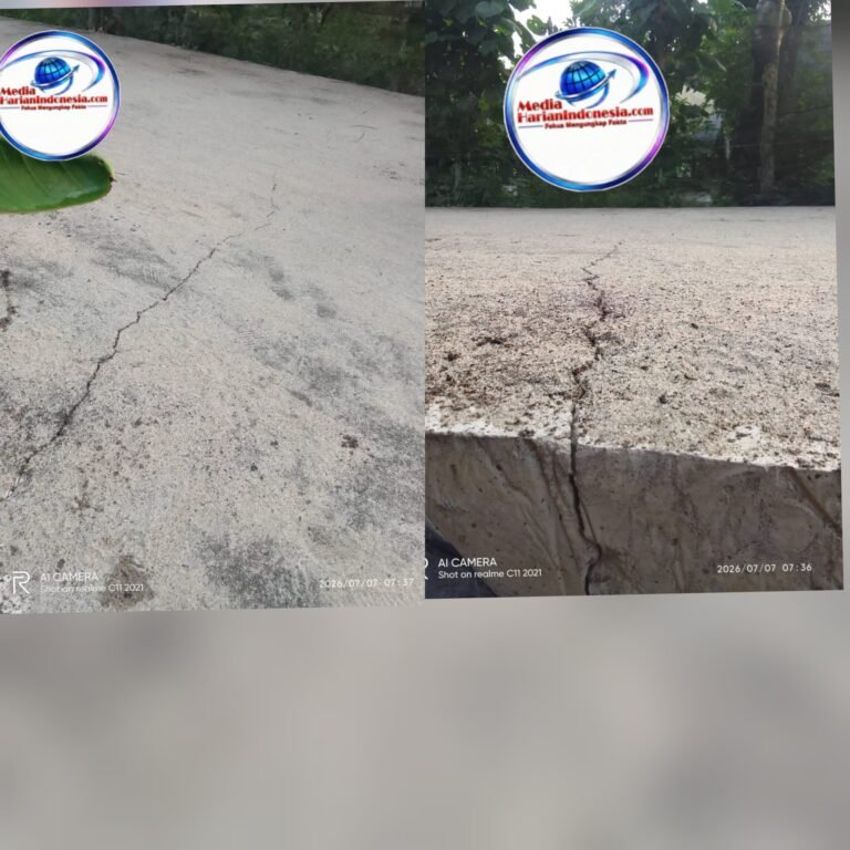 PROYEK SILUMAN JALAN COR BETON: BARU SELESAI SUDAH RETAK DAN PATAH! WARGA DUGA KONTRAKTOR MENGORBANKAN MUTU DEMI KEUNTUNGAN, SOROTI KETIDAKJELASAN PENGGUNAAN ANGGARAN