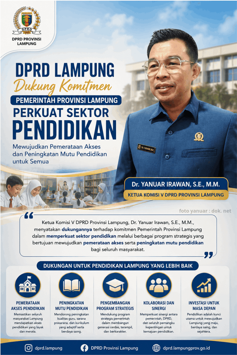 Ketua Komisi V DPRD Lampung Dukung Pemerataan Akses dan Peningkatan Mutu Pendidikan