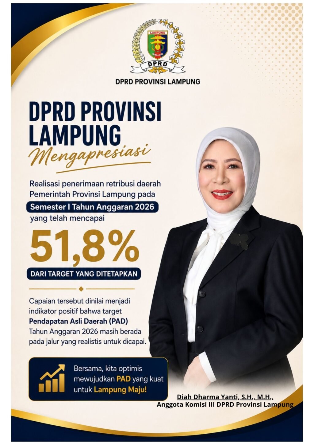 DPRD Lampung Apresiasi Capaian Retribusi Daerah, Optimis Target PAD 2026 Tercapai