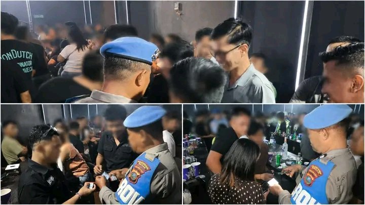 Polrestabes Medan Bersama Tim Gabungan menggelar Razia di Tempat Hiburan Malam (THM) Helens Night Market Jalan Setia Budi