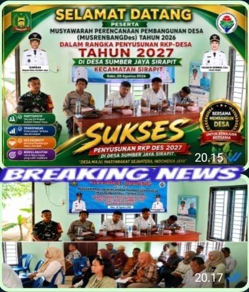 Musrenbangdes Desa Sumber Jaya 2026: Pembahasan dan Penyusunan RKPDes Anggaran Tahun 2027