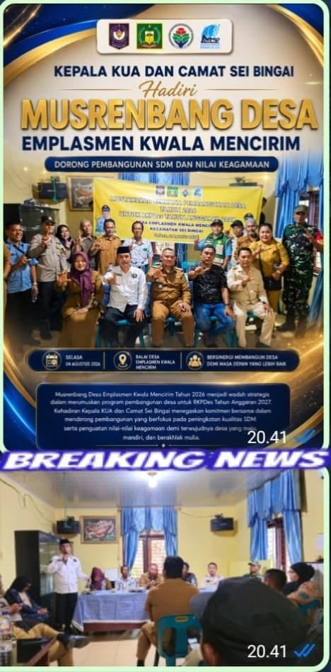 Kepala KUA dan Camat Sei Bingai Hadiri Musrenbang Desa Emplasmen Kwala Mencirim, Dorong Pembangunan SDM dan Nilai Keagamaan