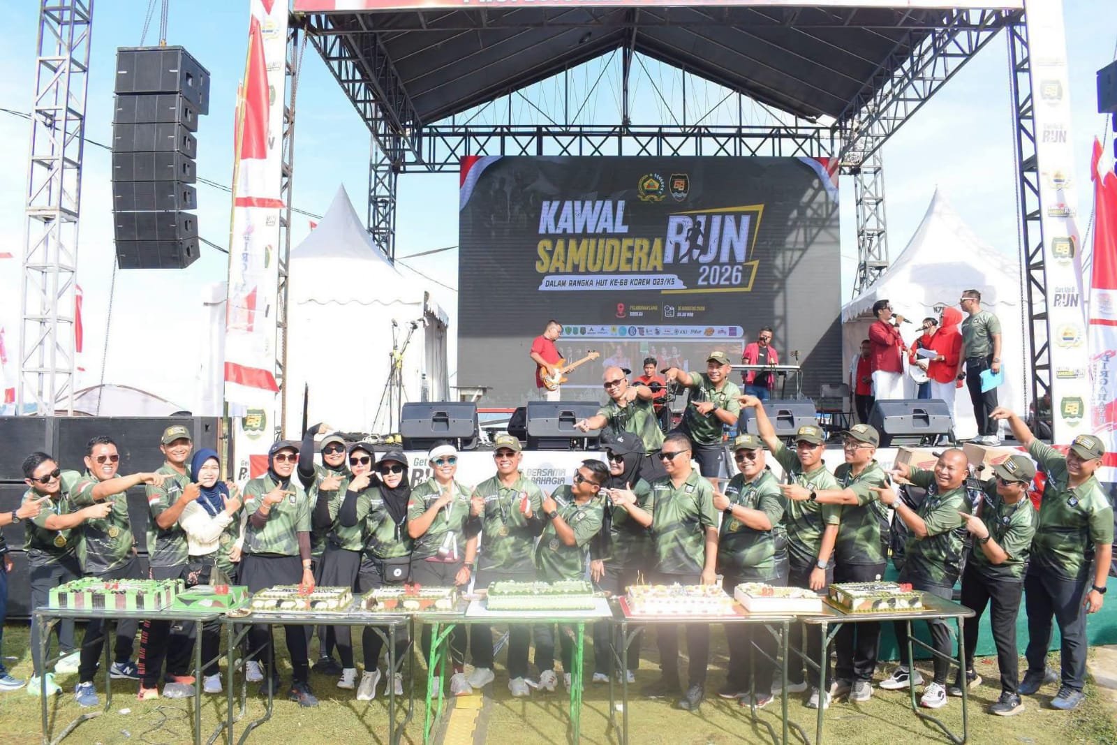 Semarak HUT ke-68 Korem 023/KS dan HUT ke-81 RI, Wali Kota dan Wakil Wali Kota Sibolga Ikuti Run Kawal Samudera 2026