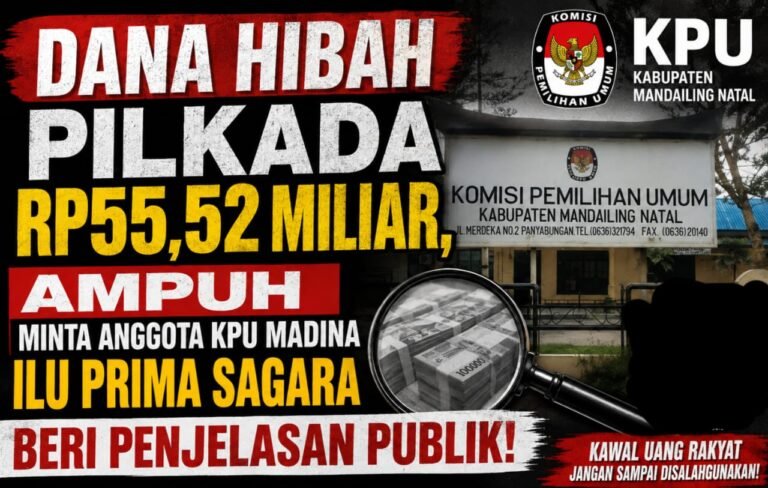 DANA HIBAH PILKADA RP 55,52 MILIAR AMPUH MINTA ANGGOTA KPU MADINA ILU PRIMA SAGARA BERI PENJELASAN PUBLIK