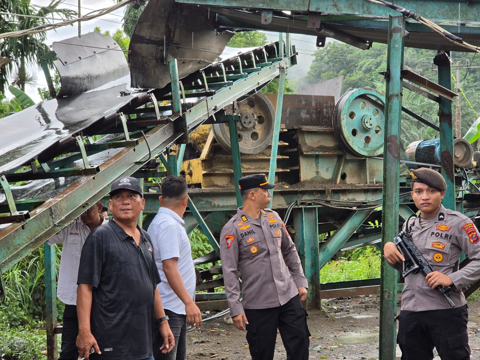 Polres Padang Lawas Utara Cek Lokasi Galian C dan Stone Crusher Diduga Belum Berizin