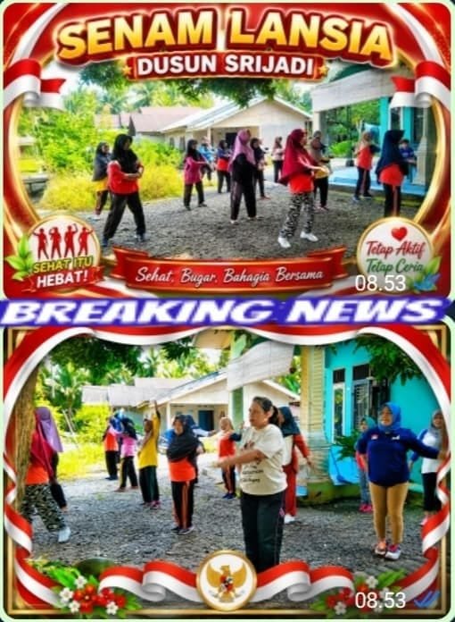 Geliat Sehat di Pagi Hari: Lansia Dusun Srijadi Rutin Gelar Senam Bersama Setiap Minggu.