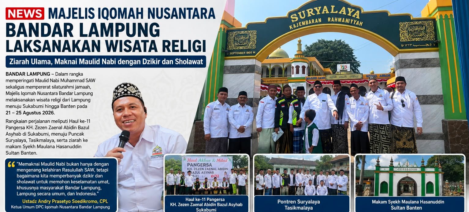 Majelis Iqomah Nusantara Bandar Lampung Gelar Touring Religi Ketiga