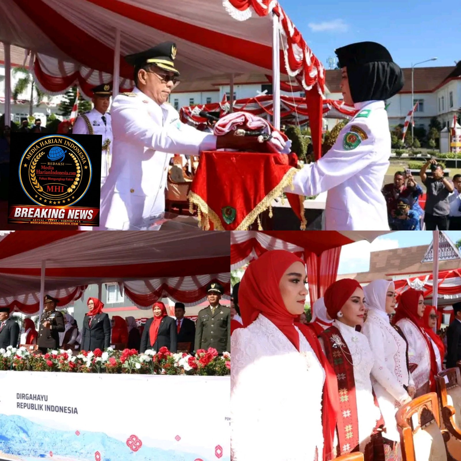 Bupati Tapsel Pimpin Upacara Detik-Detik Proklamasi HUT ke-81 Kemerdekaan RI